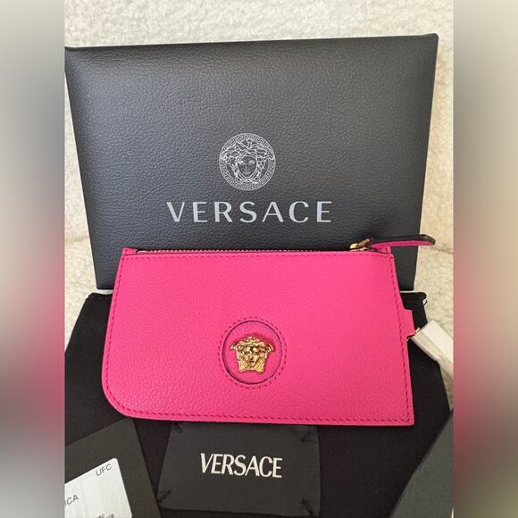 Versace Pink Medusa Women's Small Bag Wallet Keychain - Picture 2 of 7
